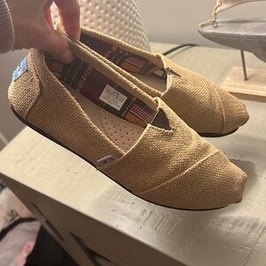 Toms Natural Burlap Alpargata Flats  - women’s size 7.5